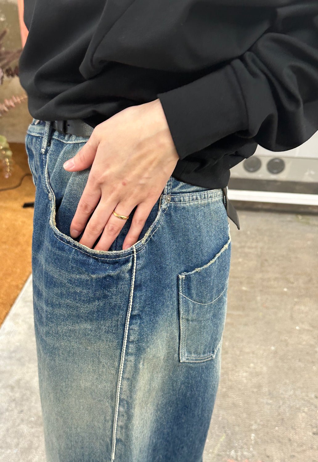 MINA PERHONEN - ALWAYS JEANS BIG POCKET WIDE in BLUE