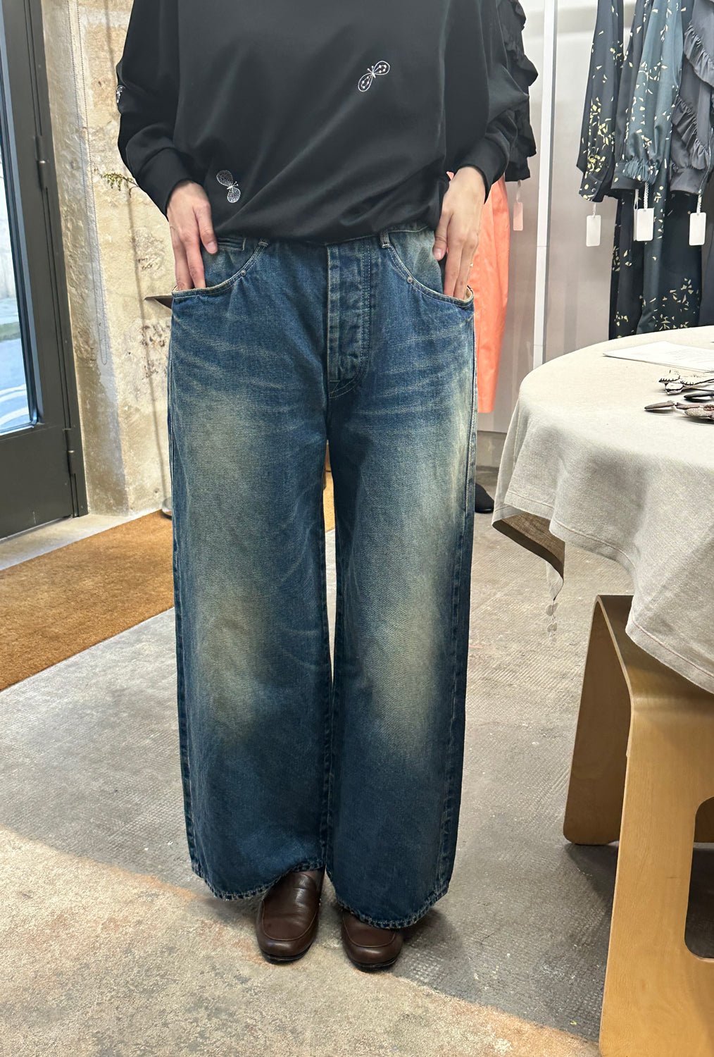 MINA PERHONEN - ALWAYS JEANS BIG POCKET WIDE in BLUE