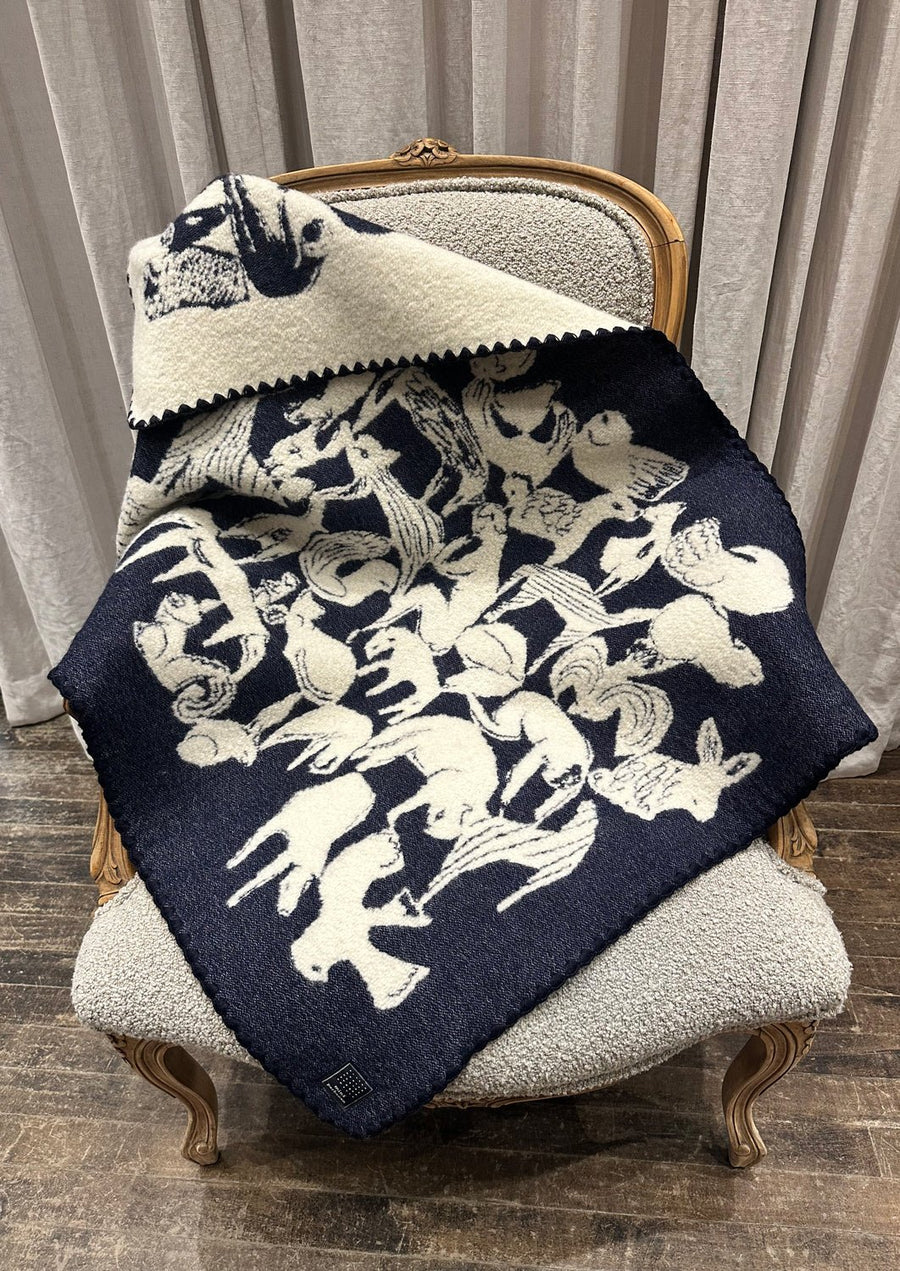 MINA PERHONEN - LIFE PUZZLE Blanket in Navy