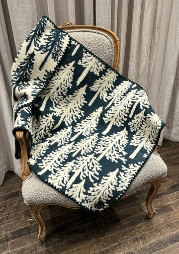 MINA PERHONEN - METSA Blanket in Blue/Green