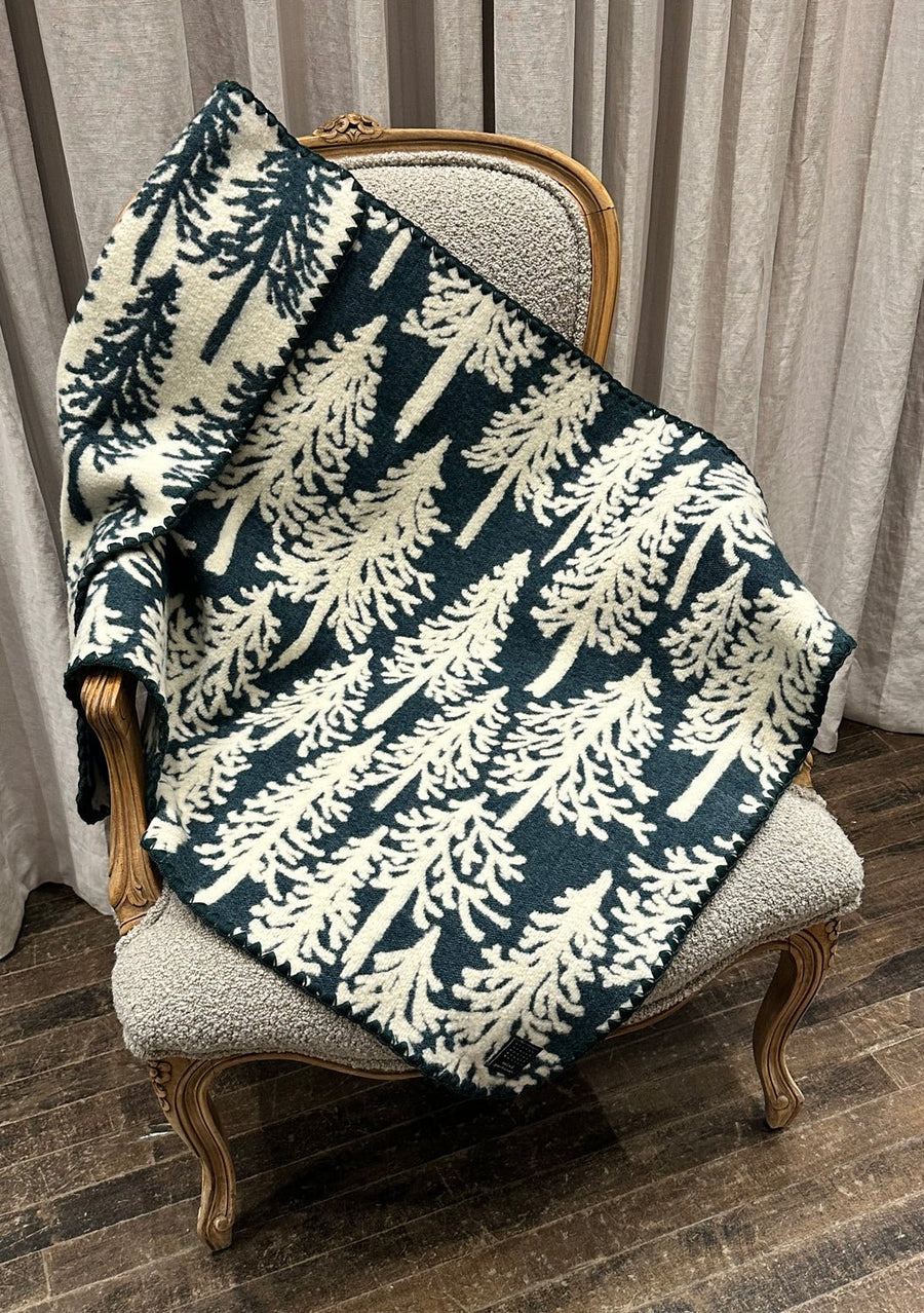 MINA PERHONEN - METSA Blanket in Blue/Green