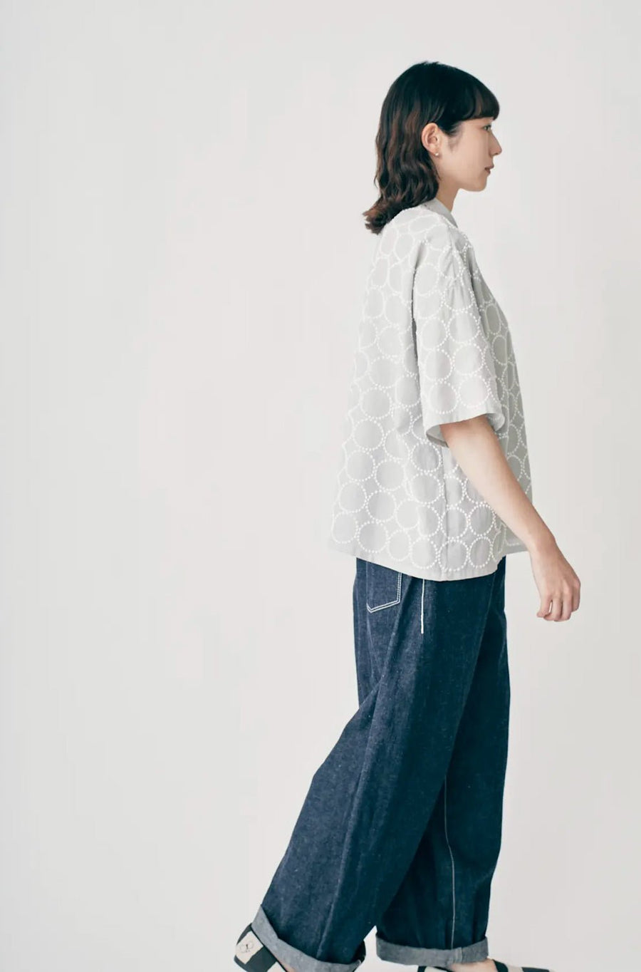 MINA PERHONEN - Tambourine Top in Light Grey