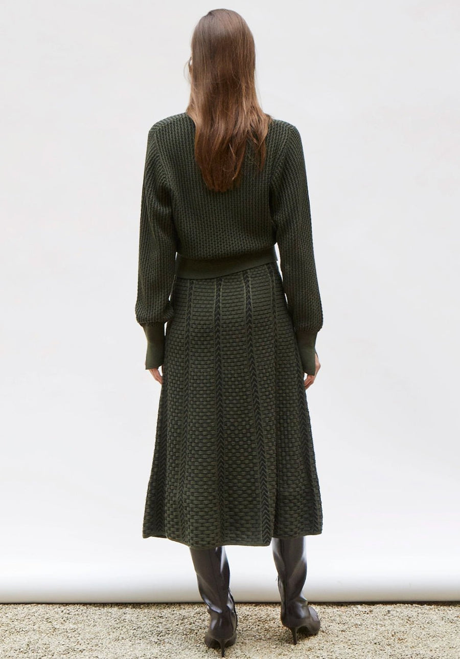 MOLLI - ALABAMA Skirt in Khaki-Deep Black
