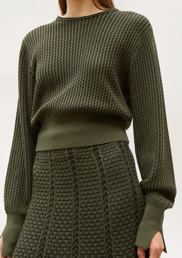 MOLLI - Dakota Pullover in Khaki-Deep Black
