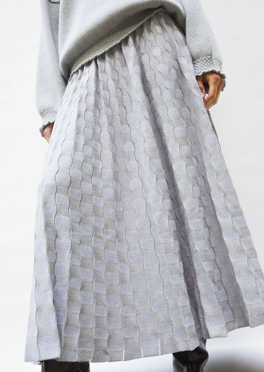 MOLLI - Delicate Skirt in Pearl Grey