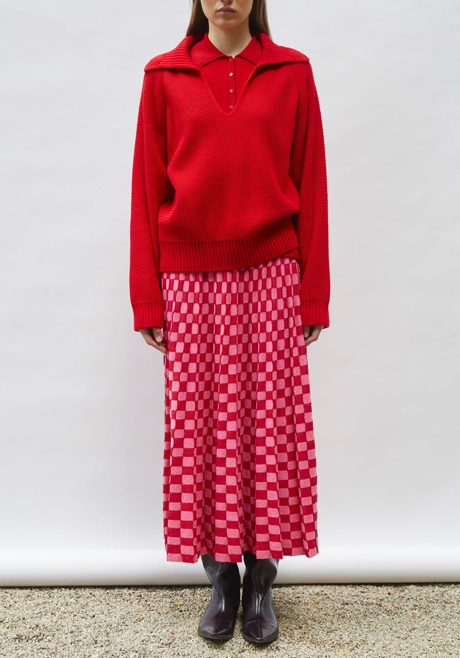 MOLLI - Delicate Skirt in Neon Pink/Bright Red