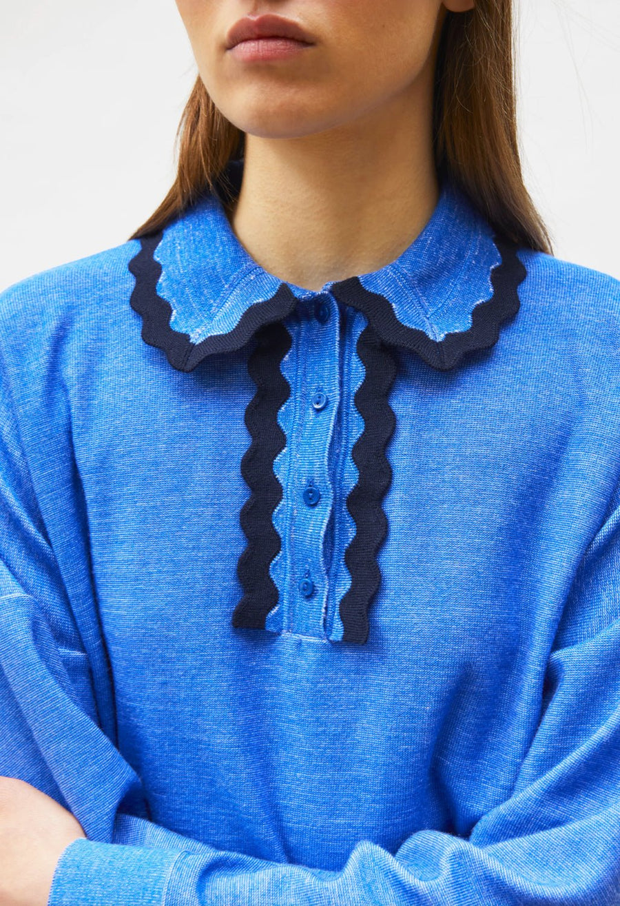 MOLLI - DUCHESSE Pullover in Royal Blue Denim/Midnight