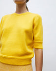MOLLI - Cashmere Blend Crew Neck Top in SUN