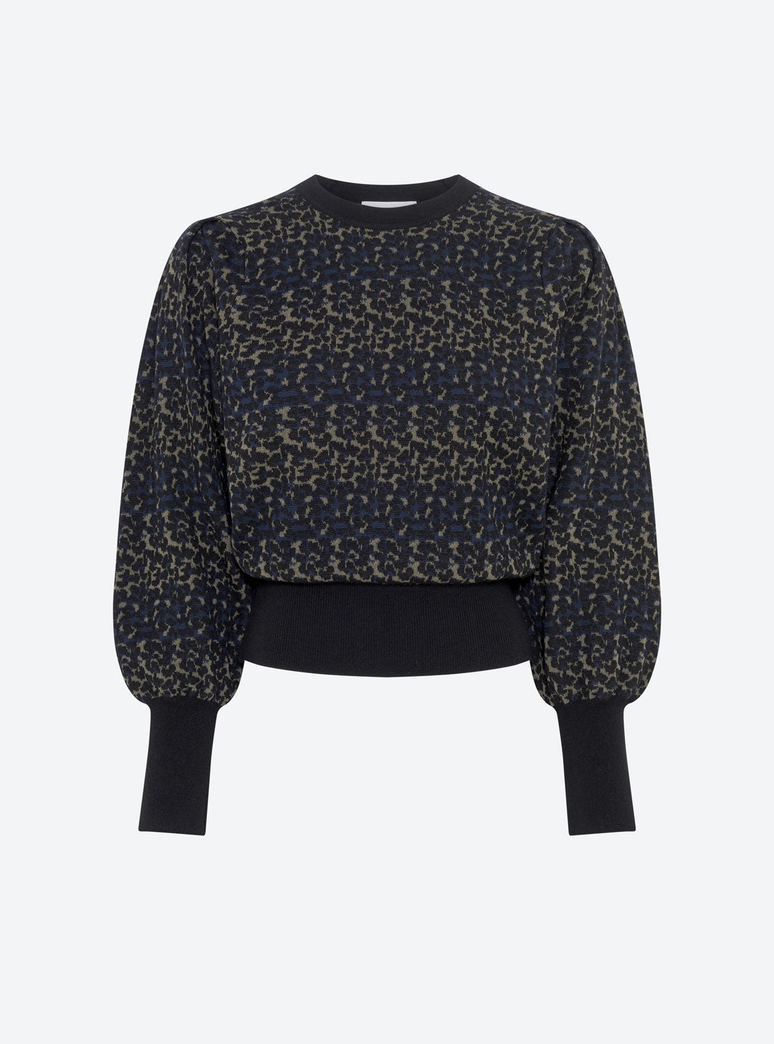 MOLLI - Leopard Jacquard Sweater in Khaki Multi