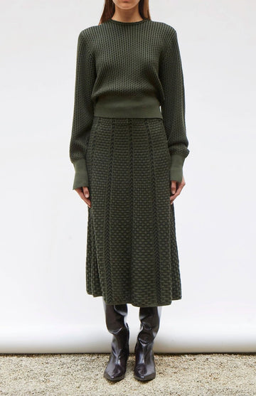 MOLLI - ALABAMA Skirt in Khaki-Deep Black