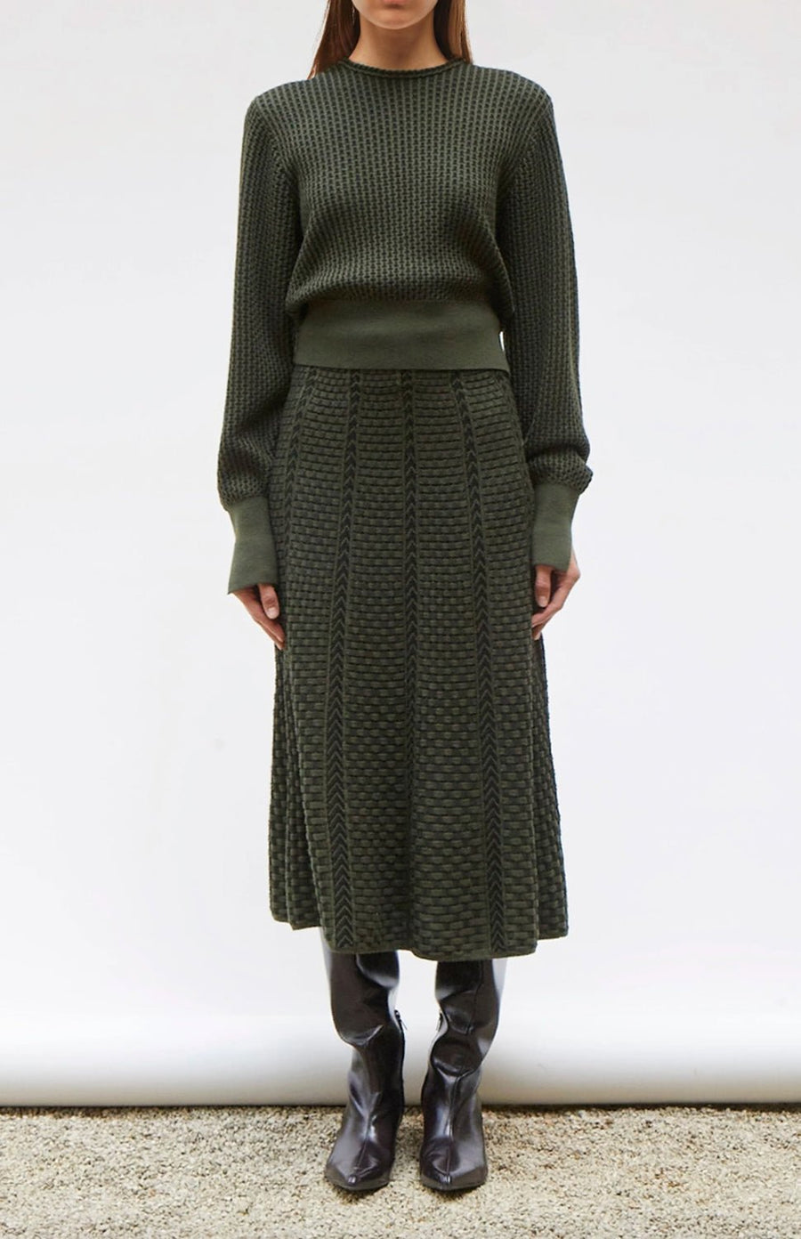 MOLLI - Dakota Pullover in Khaki-Deep Black