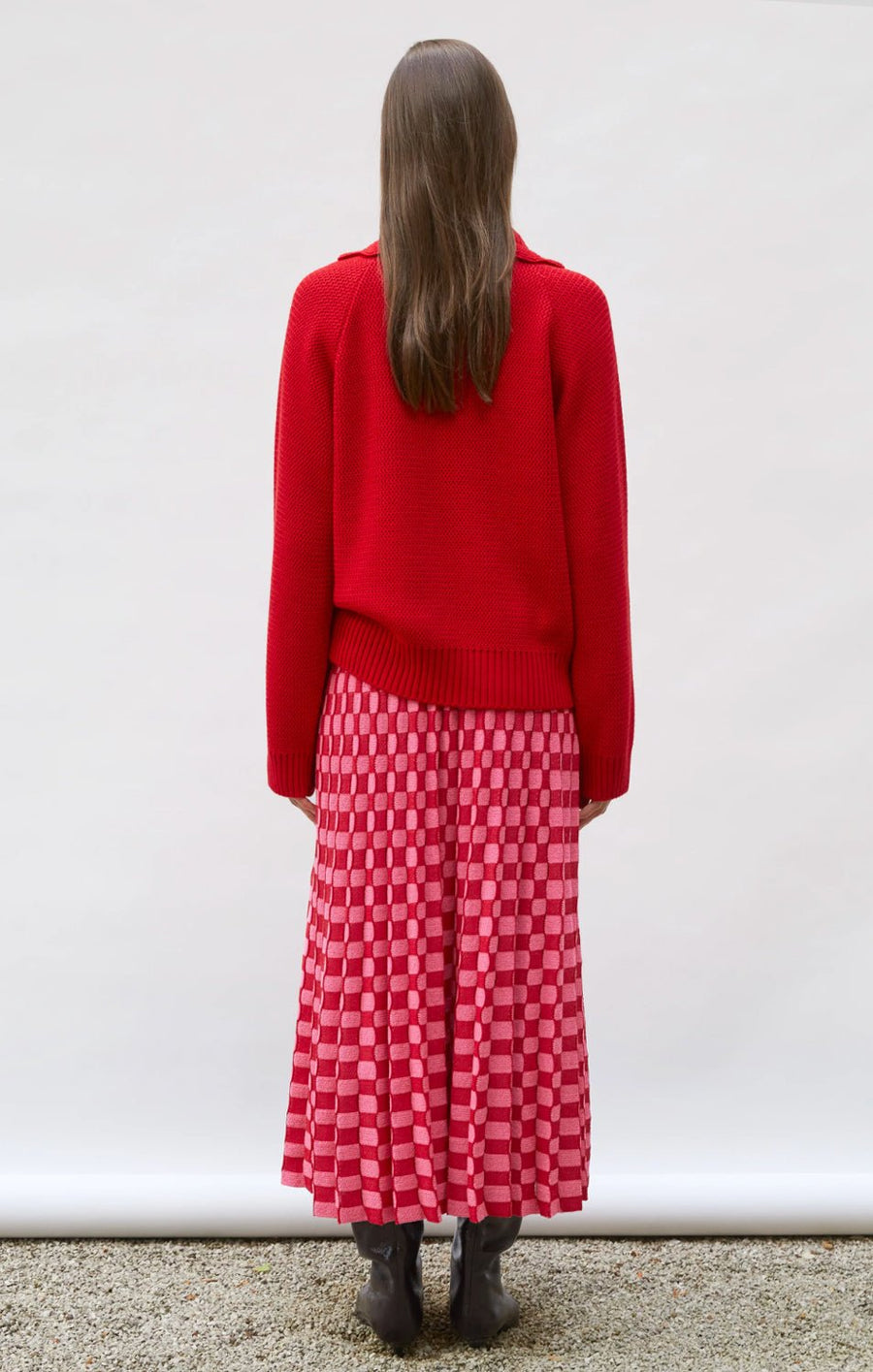 MOLLI - Delicate Skirt in Neon Pink/Bright Red