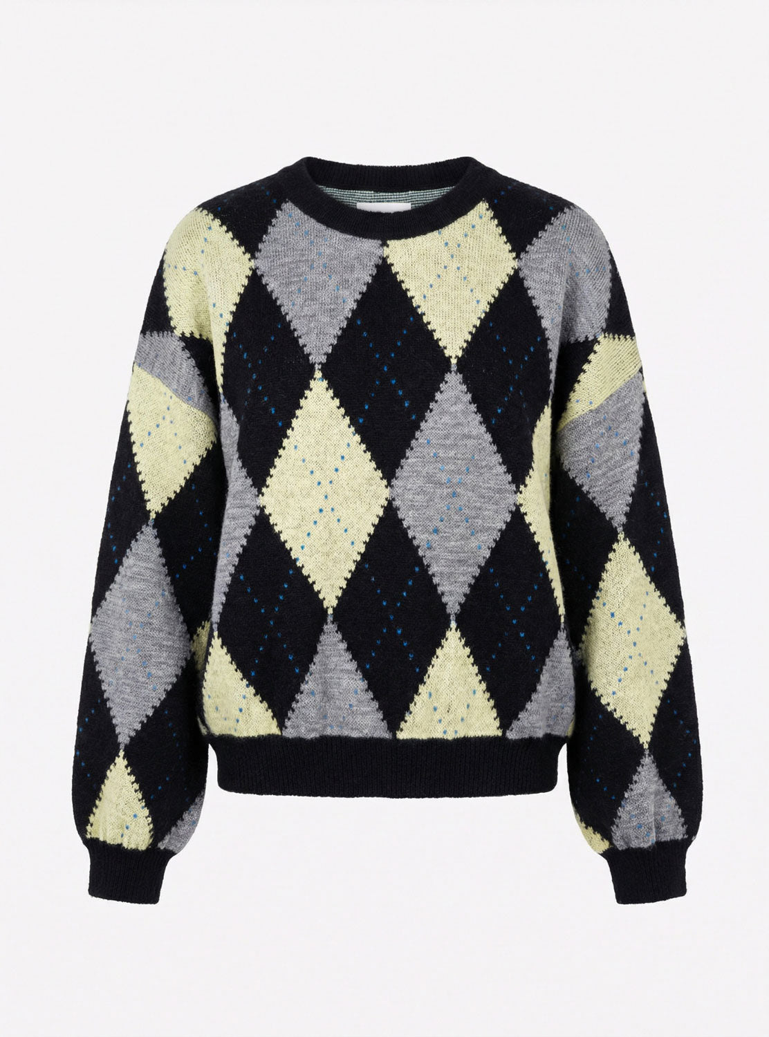 MOLLI - First Argyle Sweater in Noir-Multi