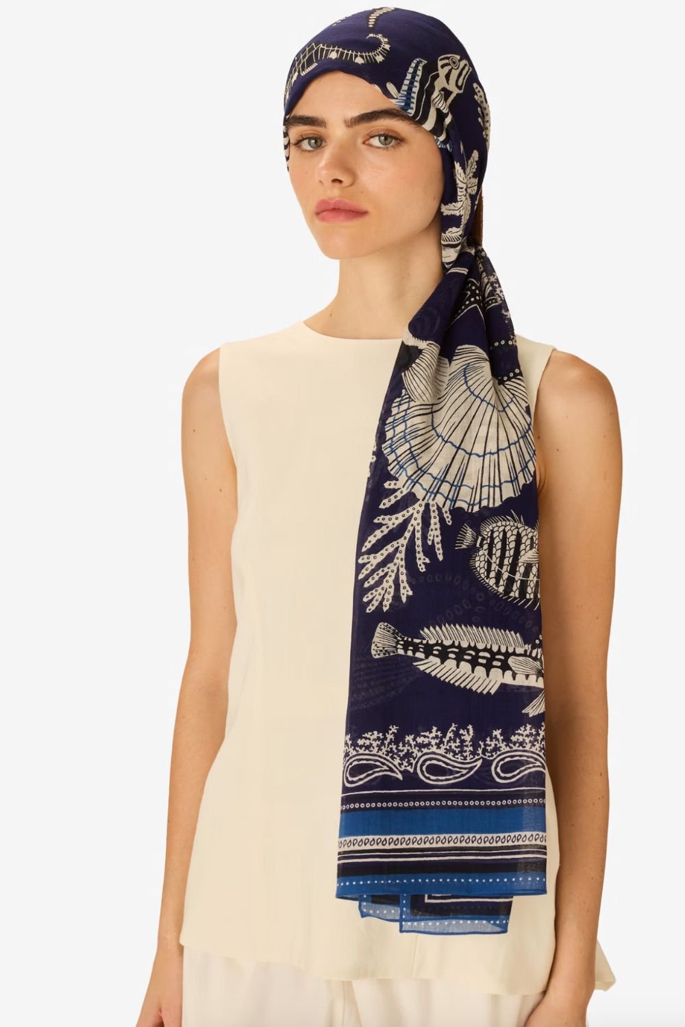 INOUI EDITIONS - Neptune Scarf 100 in Navy