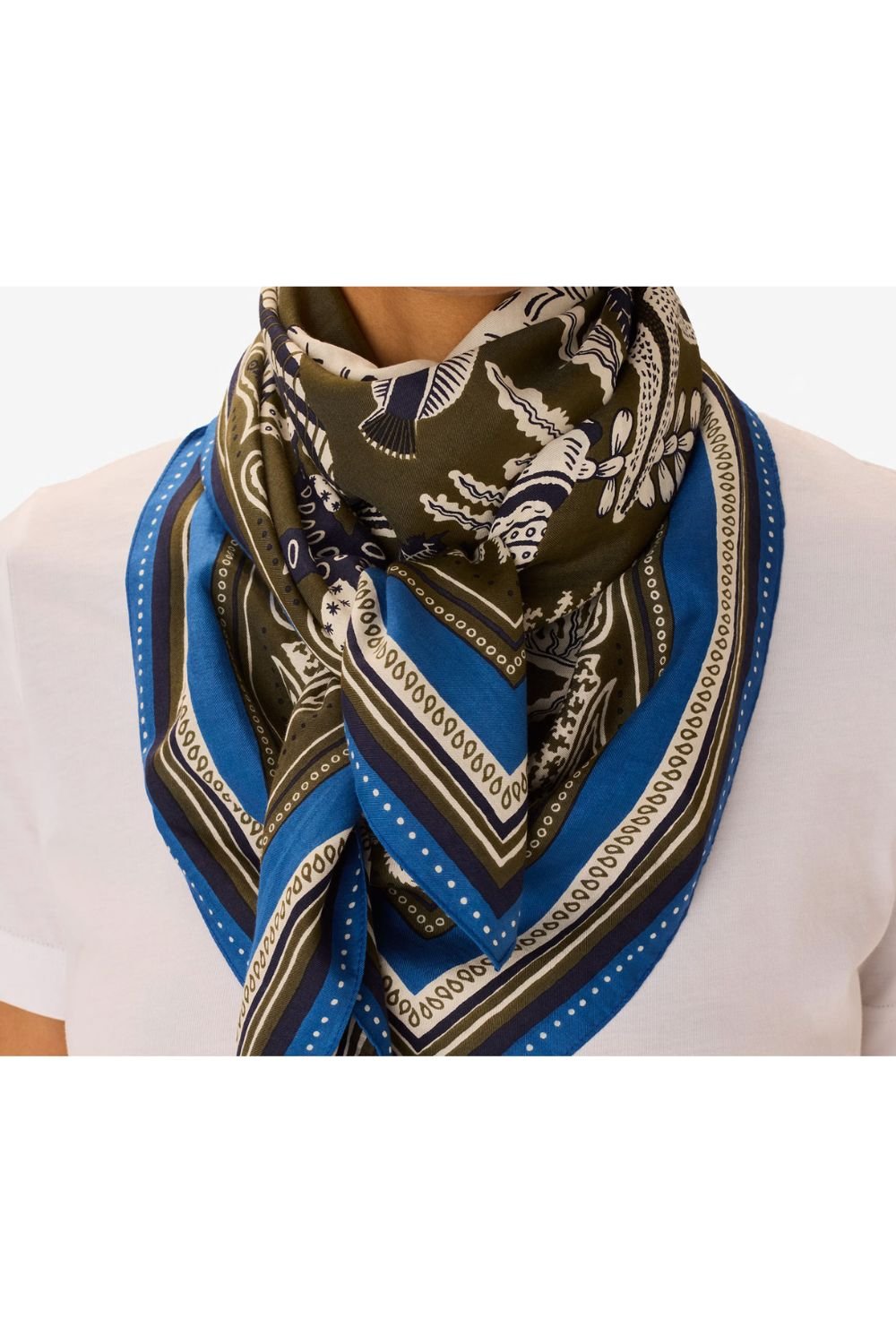 INOUI EDITIONS - NEPTUNE 100 Square Scarf in Khaki