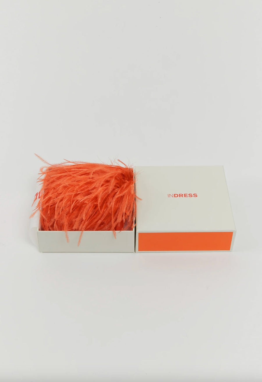 INDRESS - Feather Brooch/Headpiece in Orange