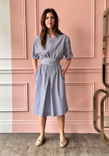 LES PRAIRIES DE PARIS - Robe Jackot in Blue Roma Stripe