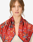 INOUI EDITIONS - RENE PERROT Square 65cm Scarf in Brown