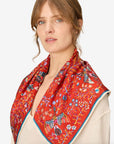 INOUI EDITIONS - RENE PERROT Square 65cm Scarf in Brown
