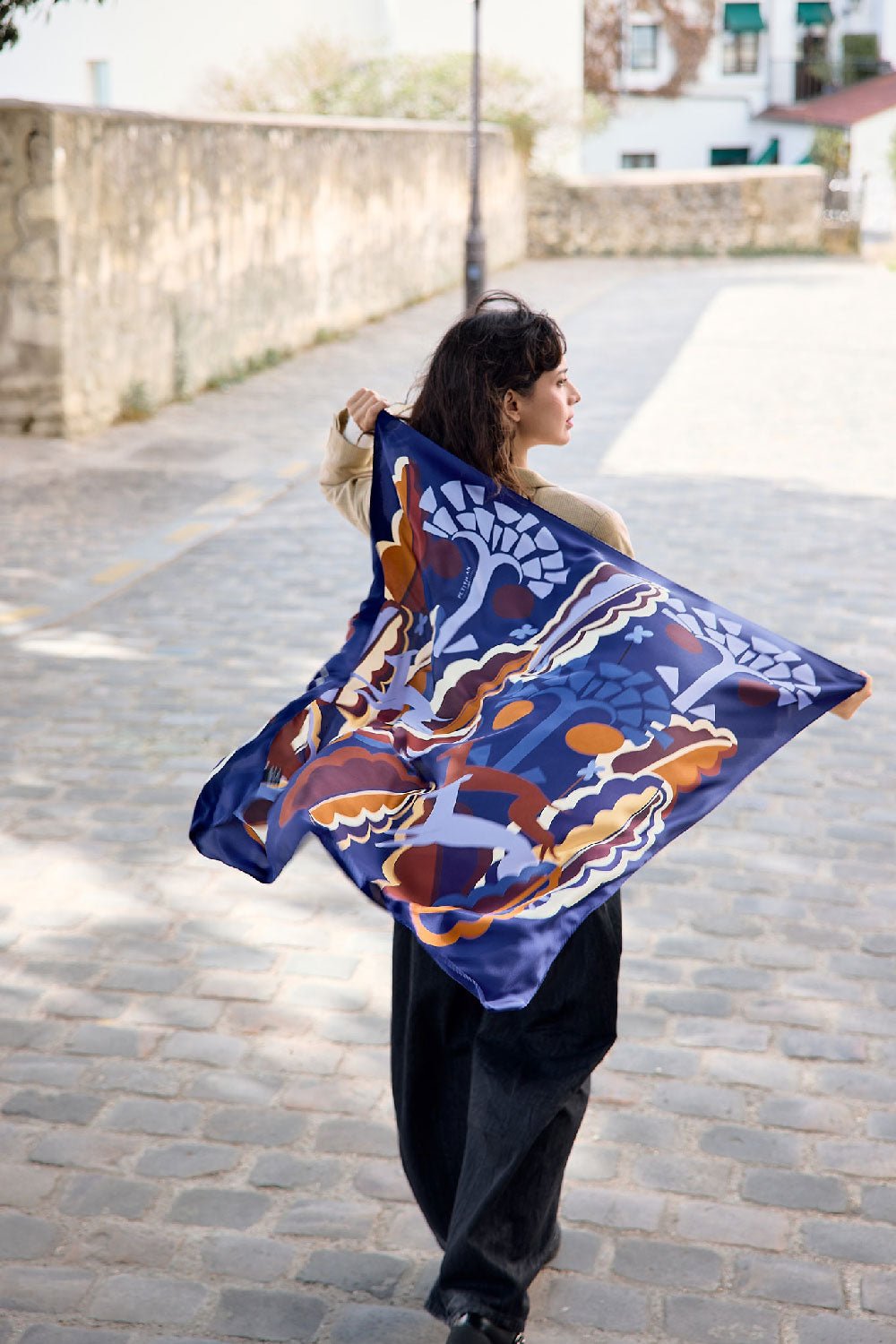 PETITJEAN - SILK LEVRIERS NUIT SCARF