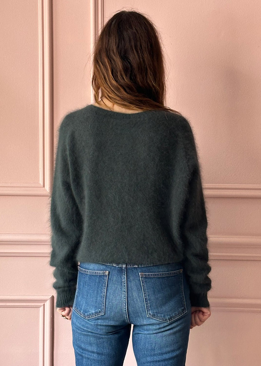 ROBERTO COLLINA - Round Neck Sweater in Bottle Green