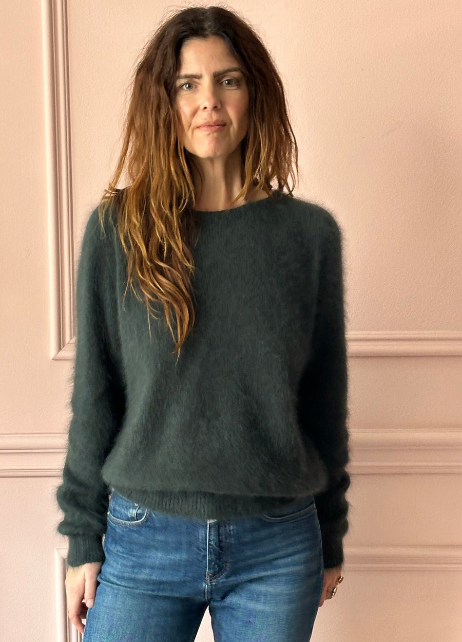 ROBERTO COLLINA - Round Neck Sweater in Bottle Green