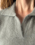 ROBERTO COLLINA - Angora Polo Sweater in Taupe