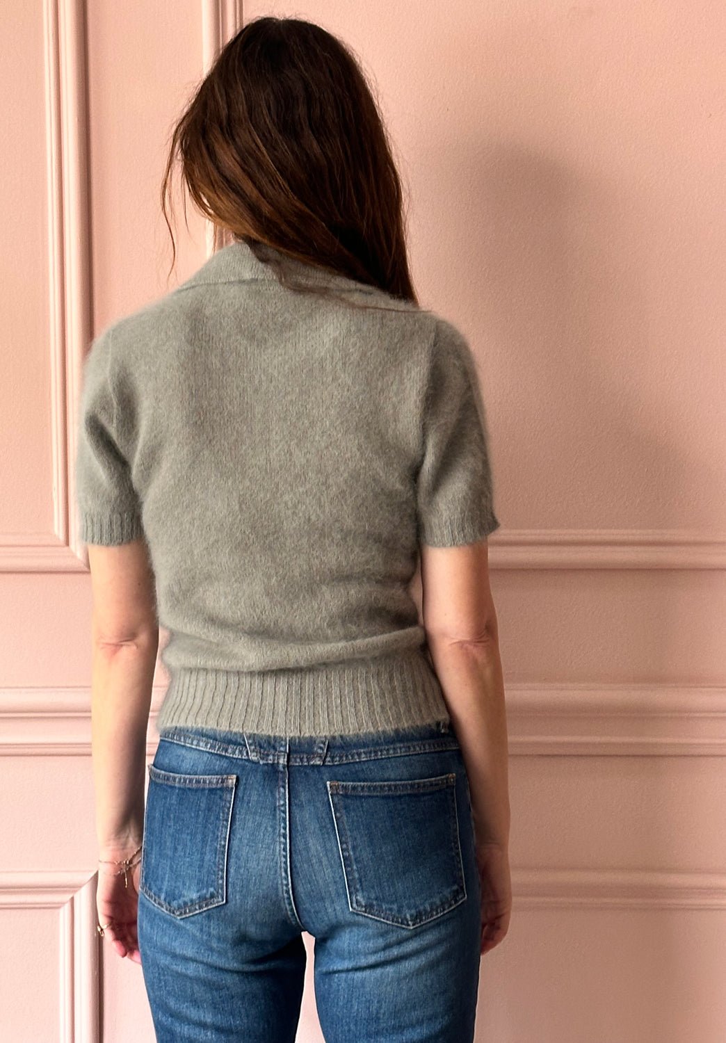 ROBERTO COLLINA - Angora Polo Sweater in Taupe