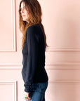 ROBERTO COLLINA - Fine Crewneck Long Sleeved Pullover in Navy