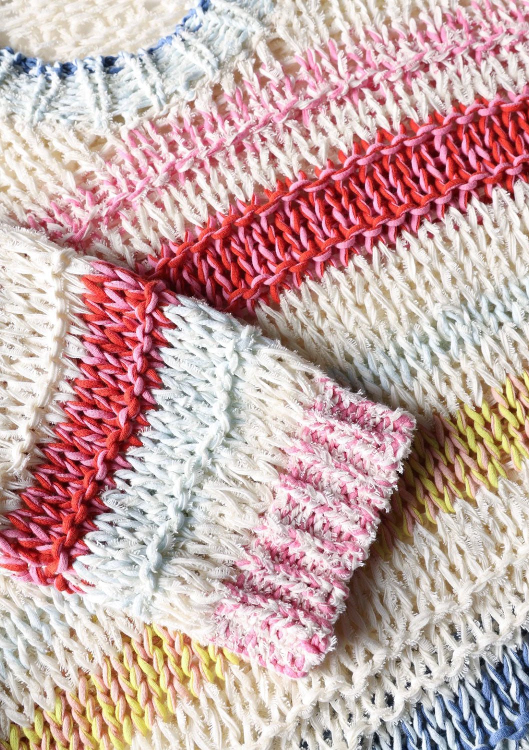 ROBERTO COLLINA - Ribbon Crewneck in Cream/Multicolour