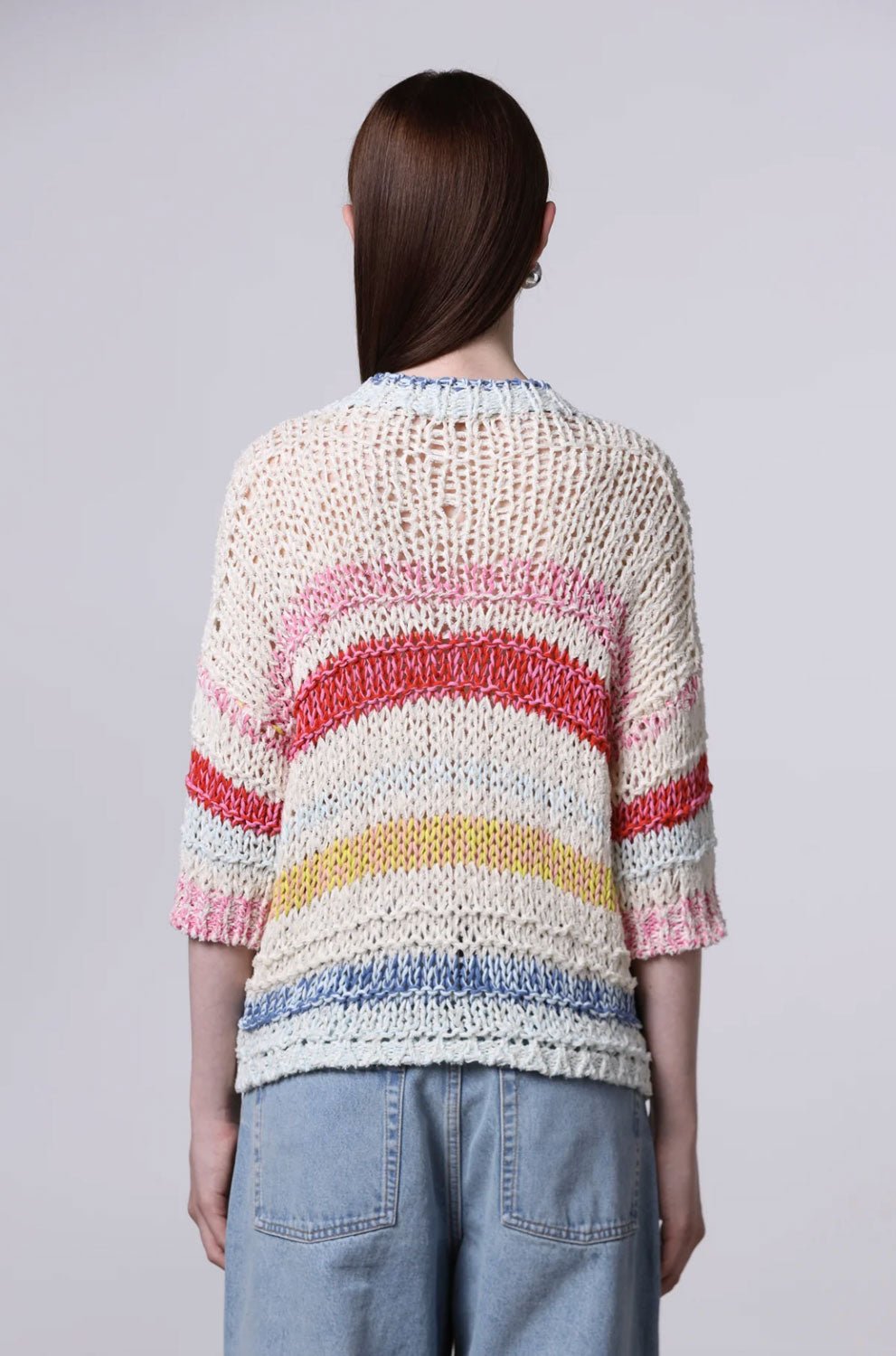 ROBERTO COLLINA - Ribbon Crewneck in Cream/Multicolour