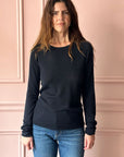 ROBERTO COLLINA - Fine Crewneck Long Sleeved Pullover in Navy