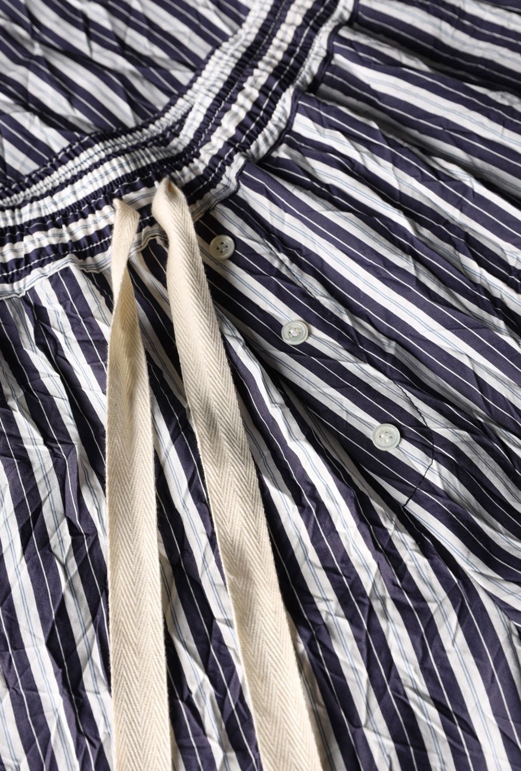 ROBERTO COLLINA - Wide legged Pants in Navy Stripes