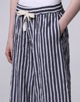 ROBERTO COLLINA - Wide legged Pants in Navy Stripes
