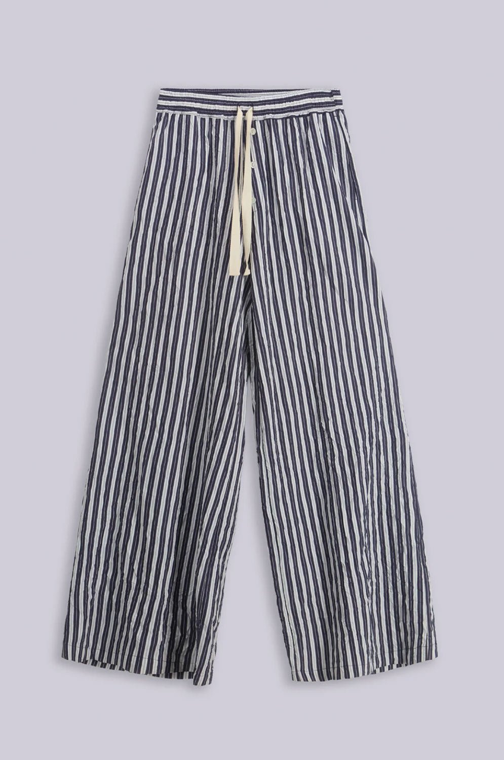 ROBERTO COLLINA - Wide legged Pants in Navy Stripes