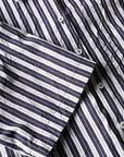 ROBERTO COLLINA - Cropped Shirt in Navy Stripes