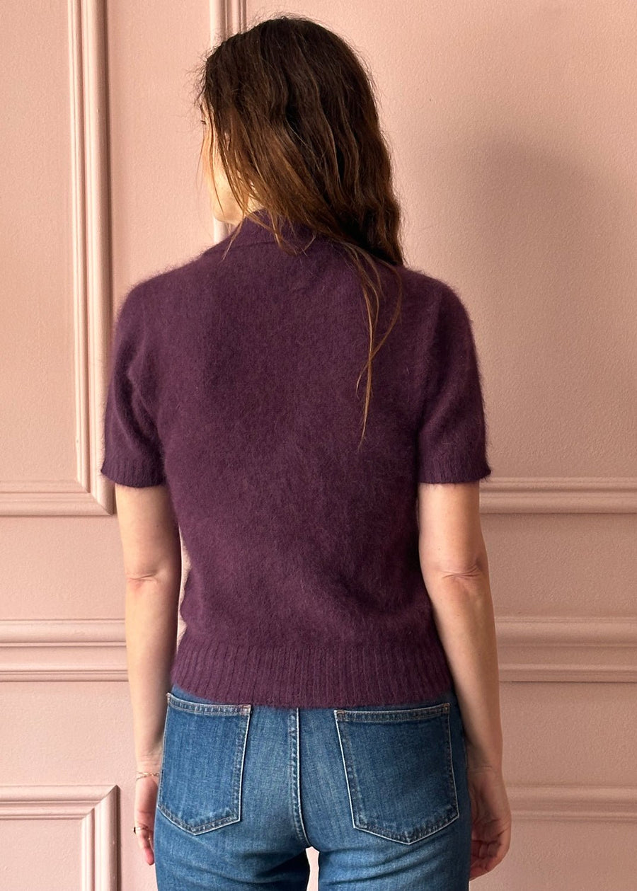 ROBERTO COLLINA - Angora Polo Sweater in BORDEAUX