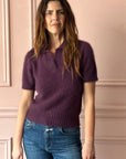 ROBERTO COLLINA - Angora Polo Sweater in BORDEAUX