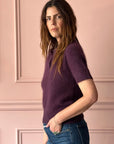 ROBERTO COLLINA - Angora Polo Sweater in BORDEAUX