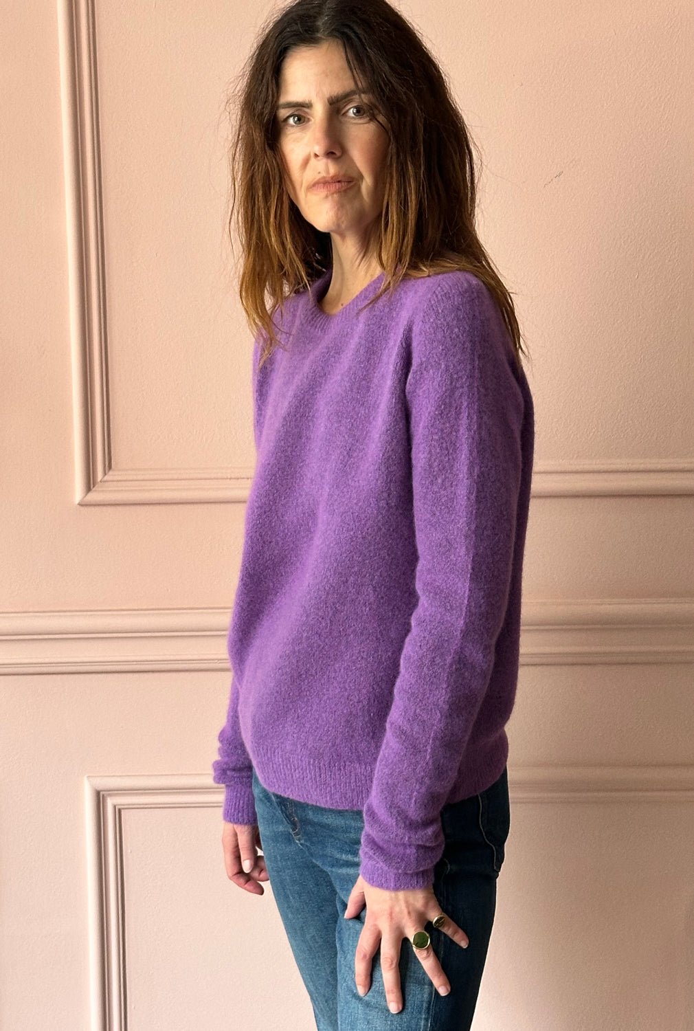 ROBERTO COLLINA - Cashmere Crewneck in Violet