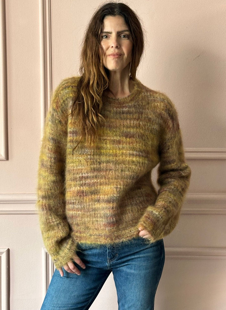 ROBERTO COLLINA - Fluffy Crewneck Sweater in Gold