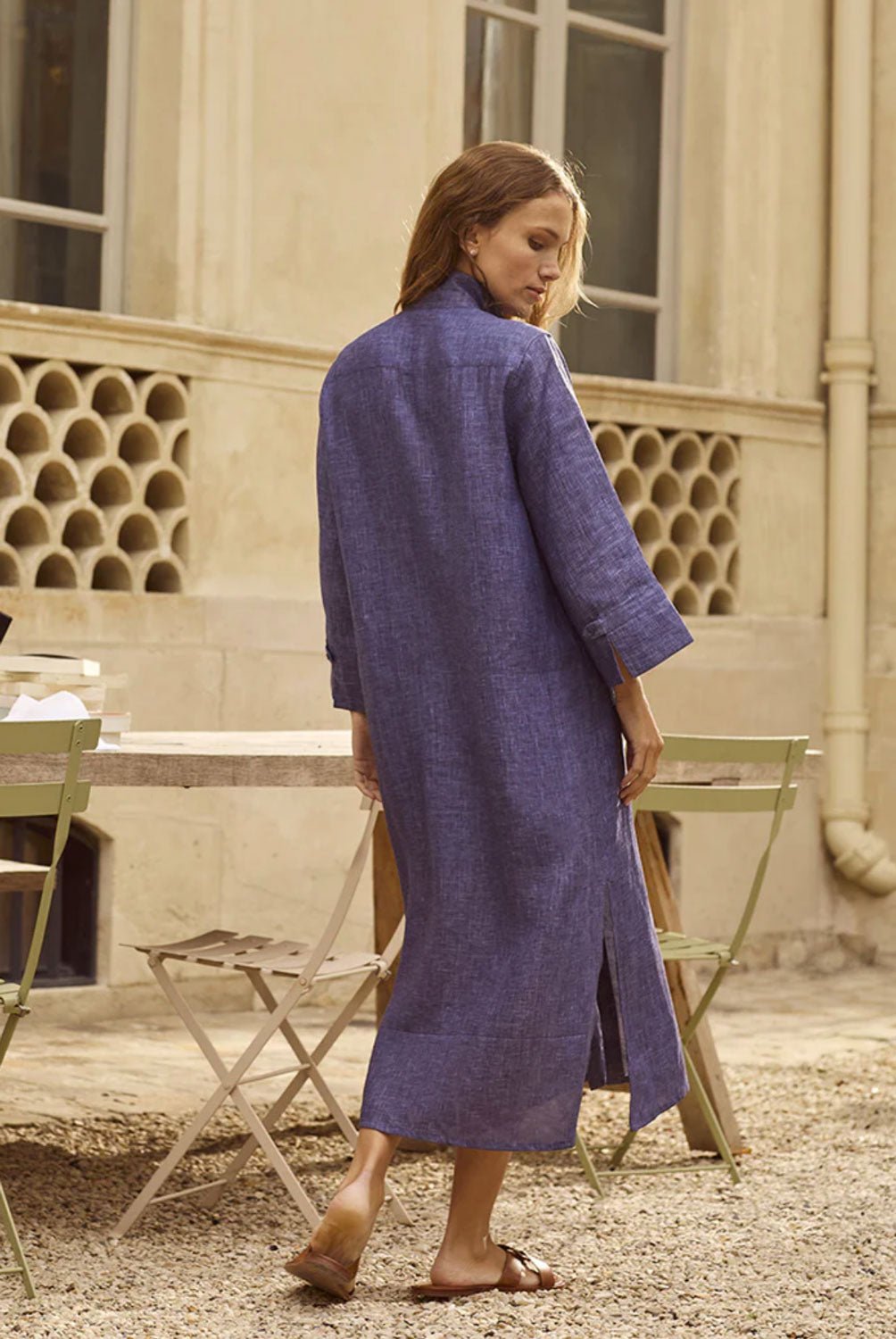 BOURRIENNE - Rosee Shirtdress in Navy Linen