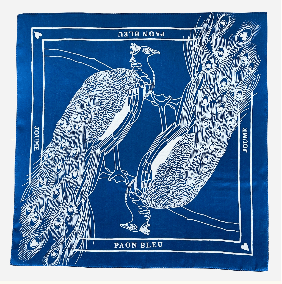 JOUME ATELIER - Silk Peacock Scarf in Blue