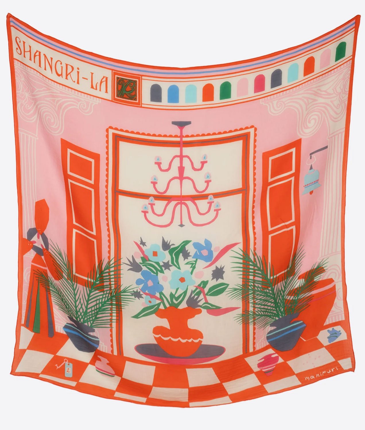 MANIPURI - Shangri-La 120cm Scarf in Pink