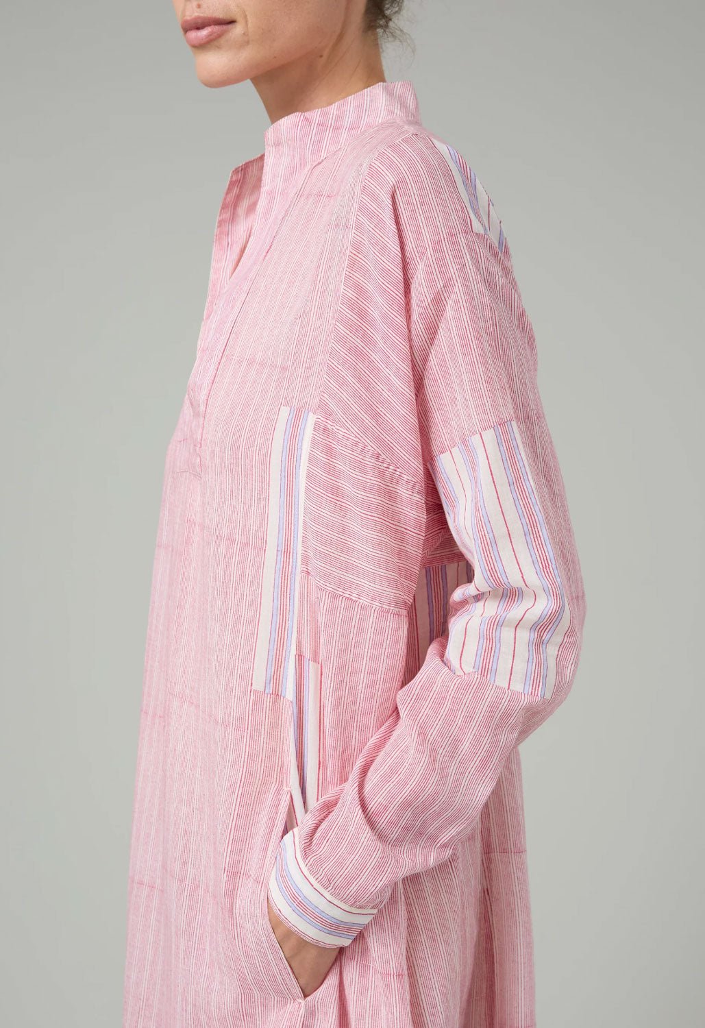 THIERRY COLSON - Parvati Caftan Dress in Red+ Neel Stripes