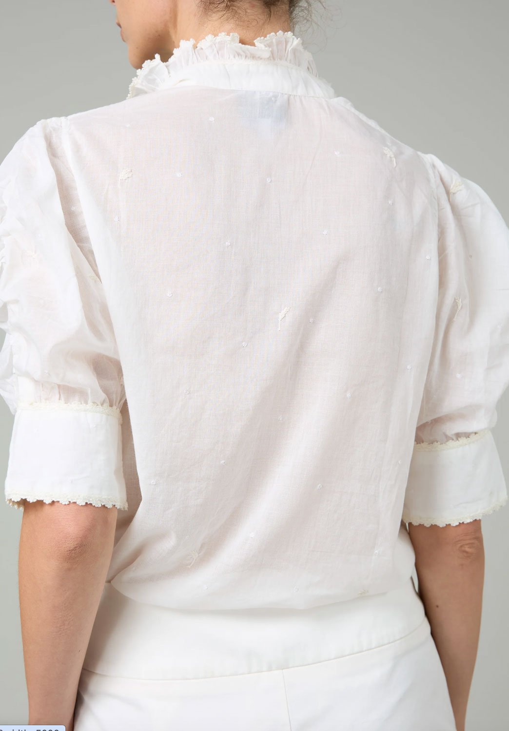 THIERRY COLSON - Vita Embroidered Floral Blouse in Off-White