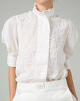 THIERRY COLSON - Vita Embroidered Floral Blouse in Off-White