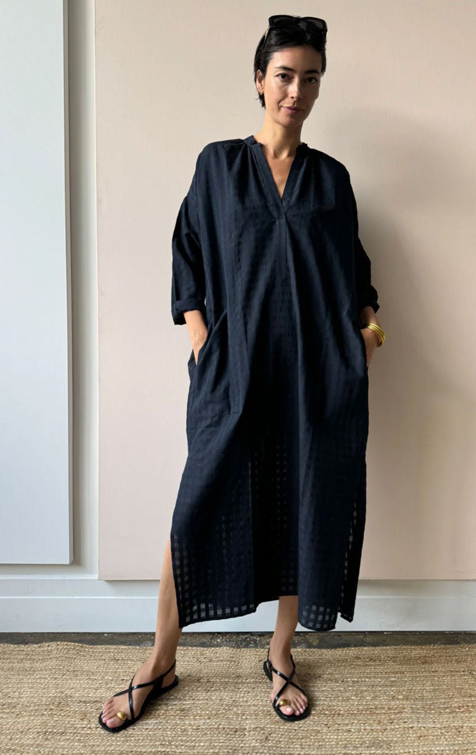 TWO NY - Grid Caftan in Black