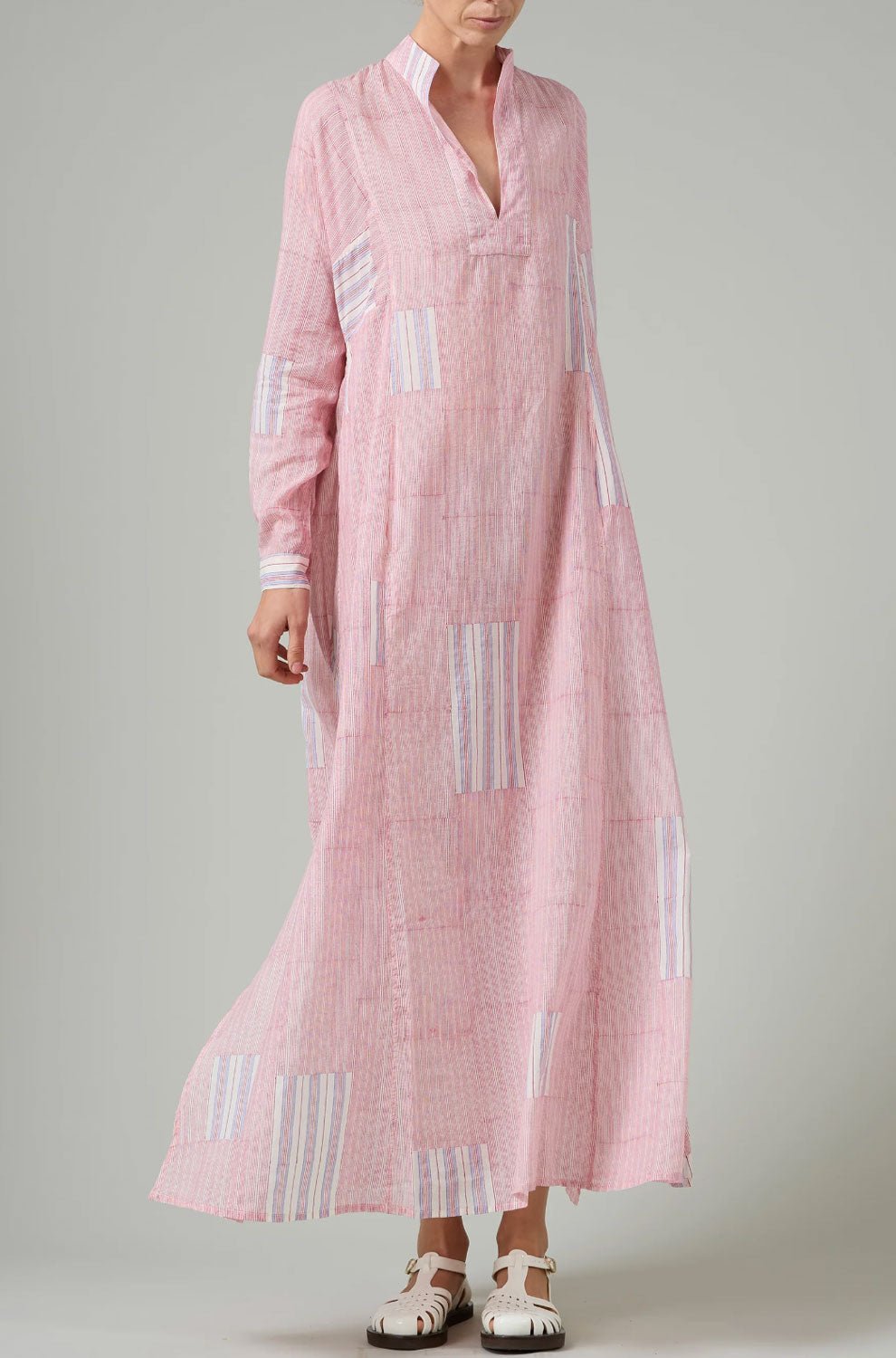 THIERRY COLSON - Parvati Caftan Dress in Red+ Neel Stripes