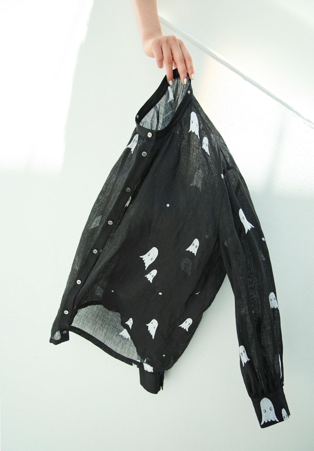 MINA PERHONEN - Linen Troll Blouse in Black